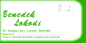 benedek lokodi business card